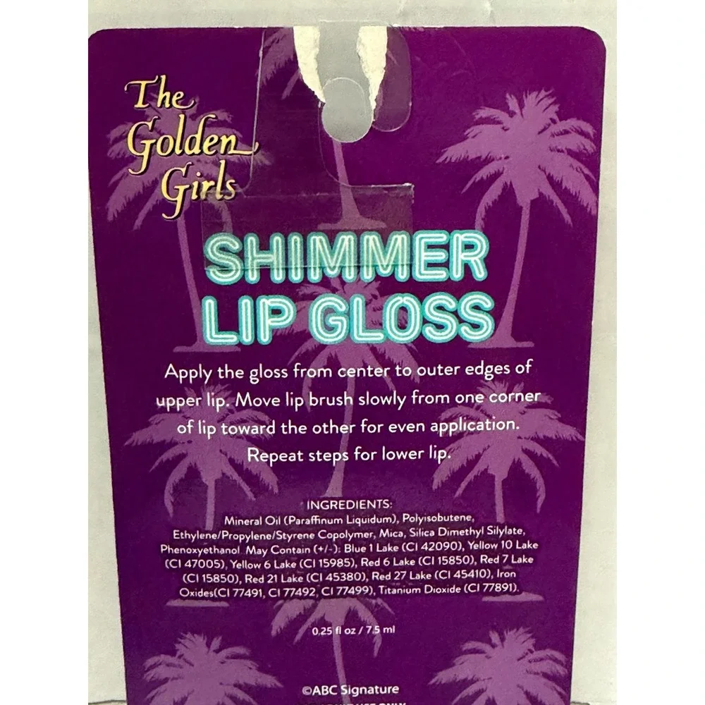 The Golden Girls Dorothy Dew Shimmer Lip Gloss Purple High Shine 0.25oz New